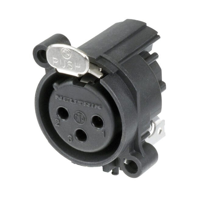 XLR 3-pin receptacle - female Montaje horizontal en placa de circuito impreso (Montaje horizontal en placa de circuito impreso) NC3FAH