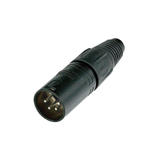 XLR 4P Connector - male (Carcasa negra con contactos plateados) NC4MXBAG
