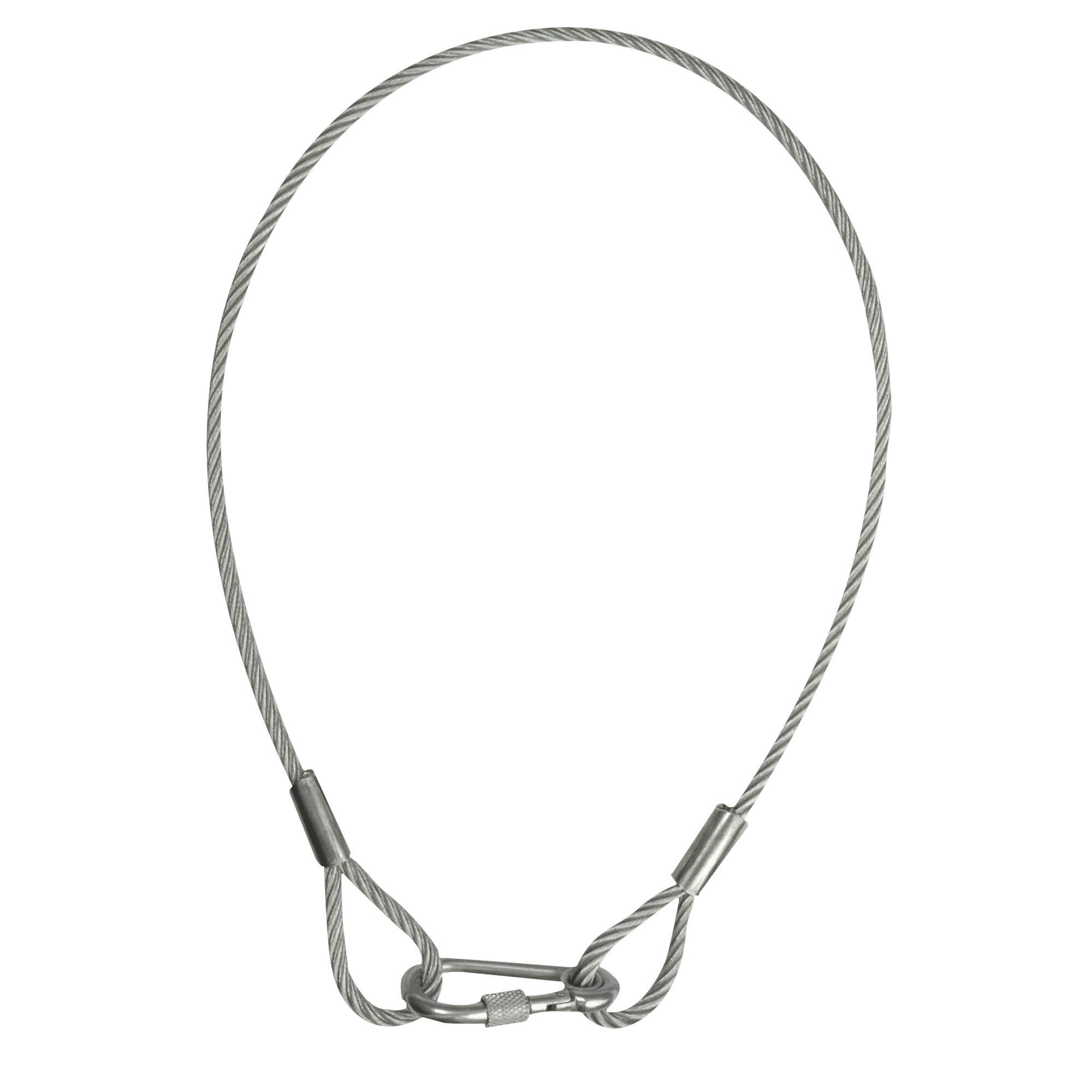 Cable de seguridad de 6 mm (LÍMITE DE CARGA DE SERVICIO (WLL): 60 kg – 75 cm – plateado) 70141