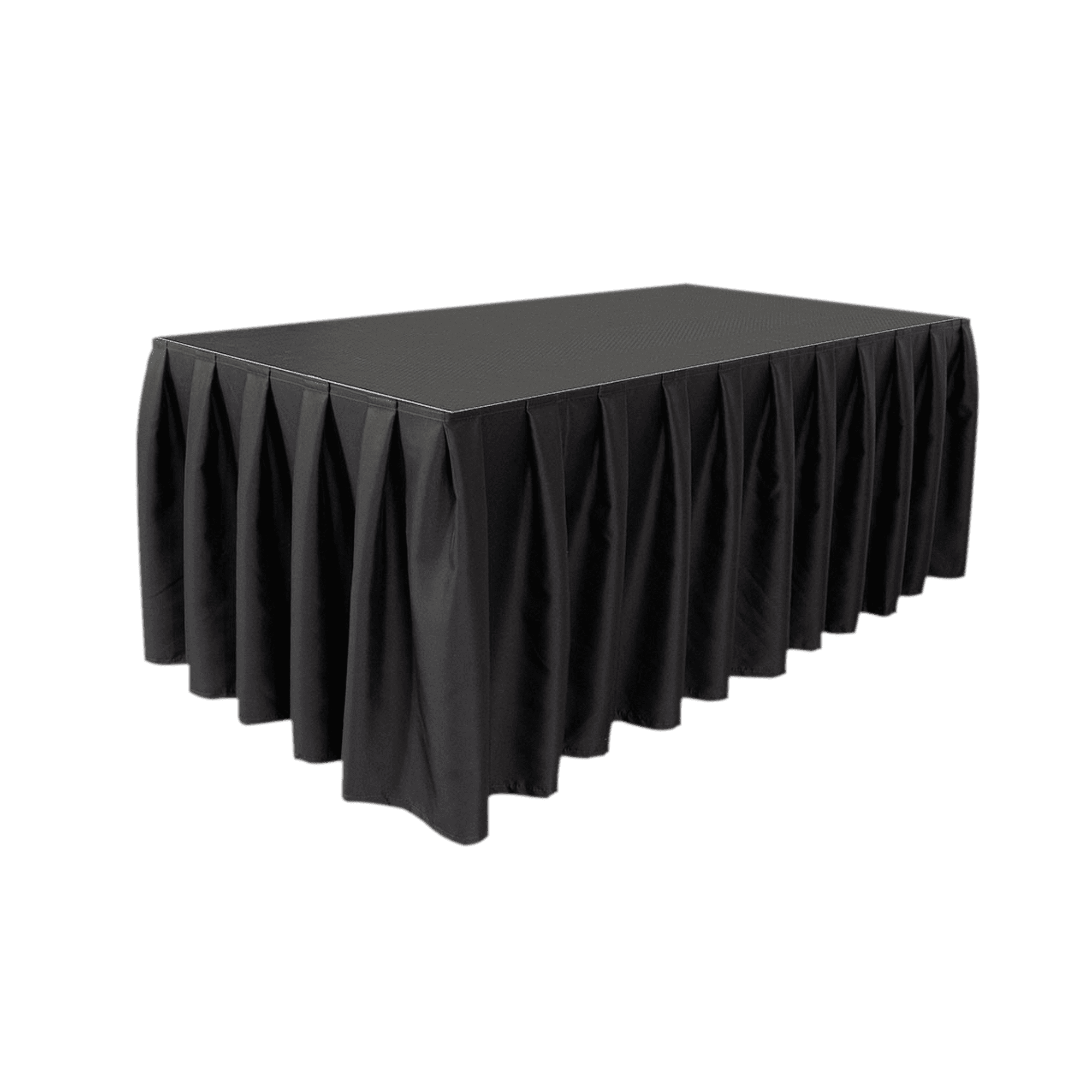 Faldón de escenario MCS 300 g/m² (De color negro – 620 (anchura) x 40 (altura) cm – plisado) 89290
