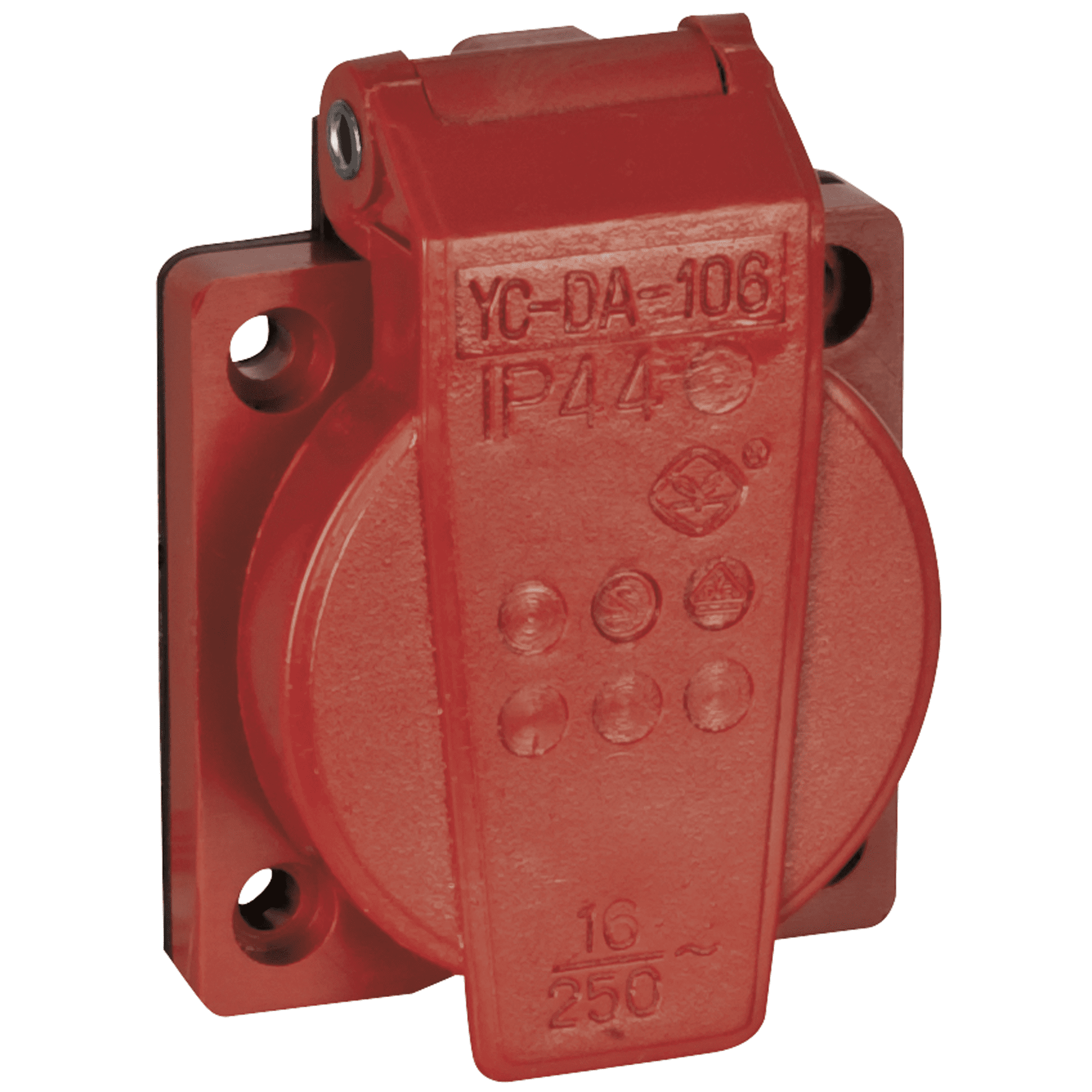 Chassis connector with cover VDE (16 A – Rojo) 90413R