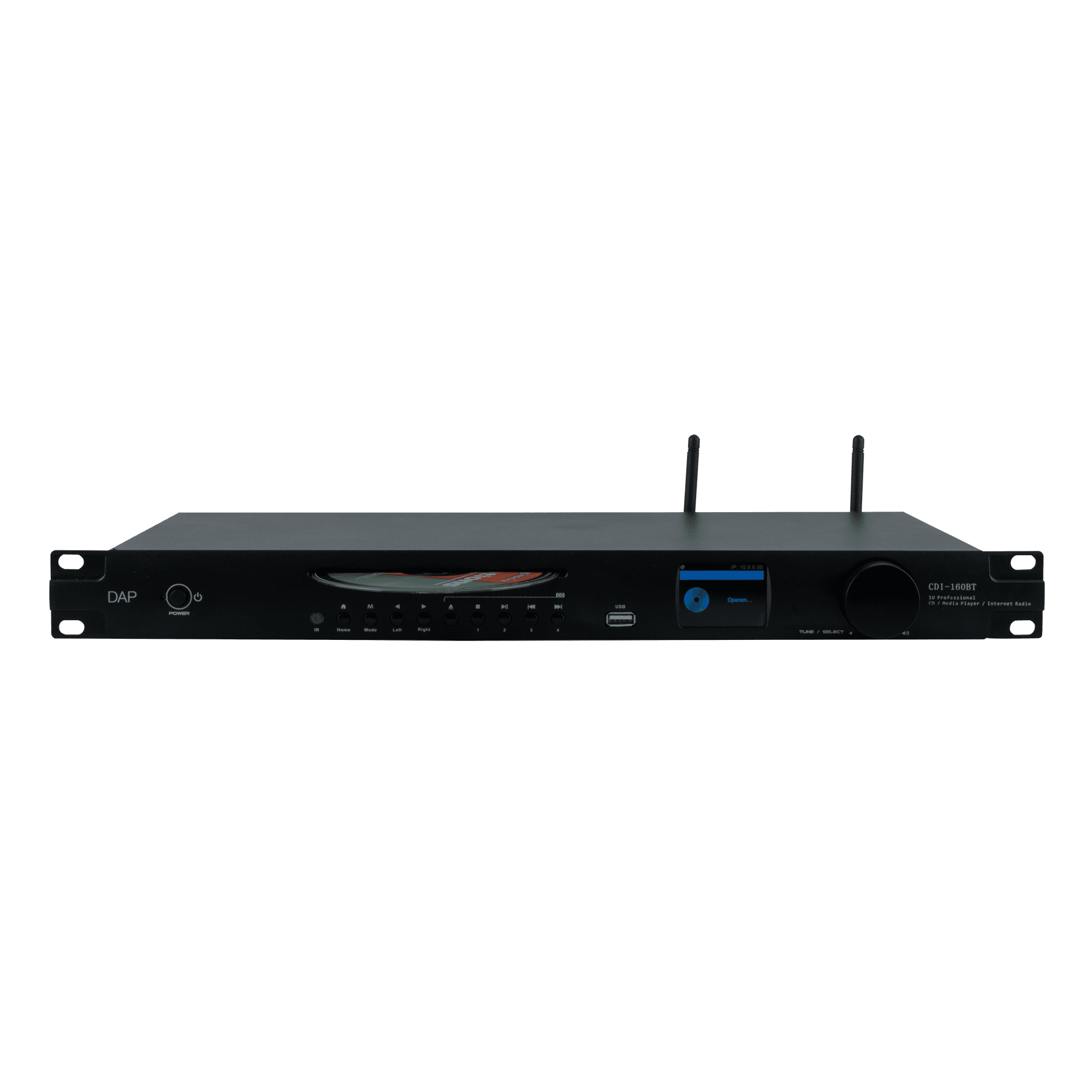 Reproductor de CD y multimedia DAP CDI-160BT (1U CD, Internet, DAB+, radio FM, USB, Bluetooth 4.2) D1244