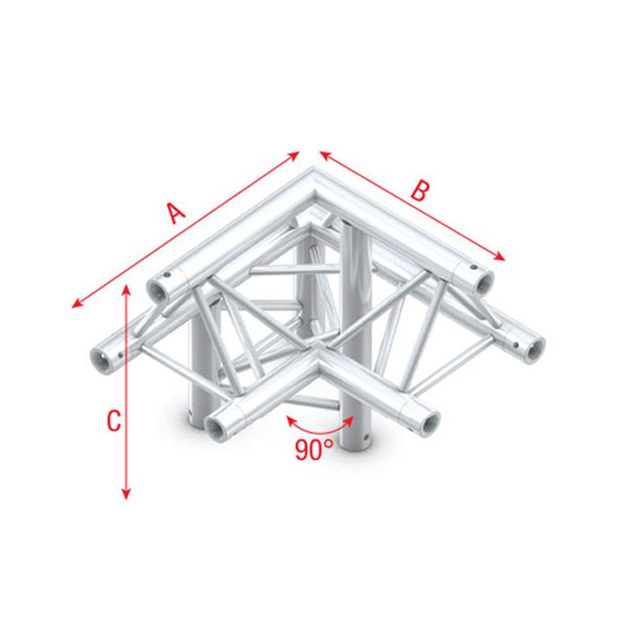 Deco-22 Triangle truss – down left – apex up (ALM32 – 90° corner) DT22011