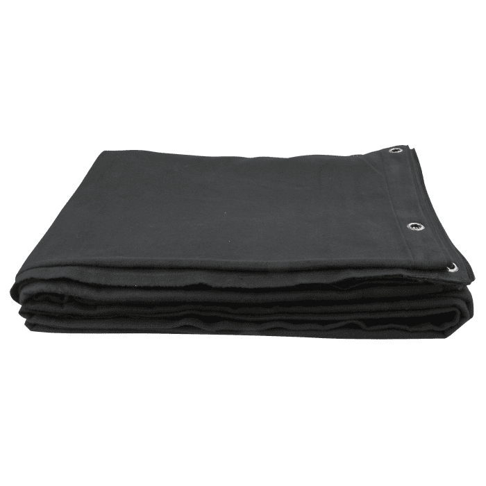Telón de fondo Stagemolton 320 g/m² (De color negro – 300 (anchura) x 900 (altura) cm – 13 gomas de atar) 89030