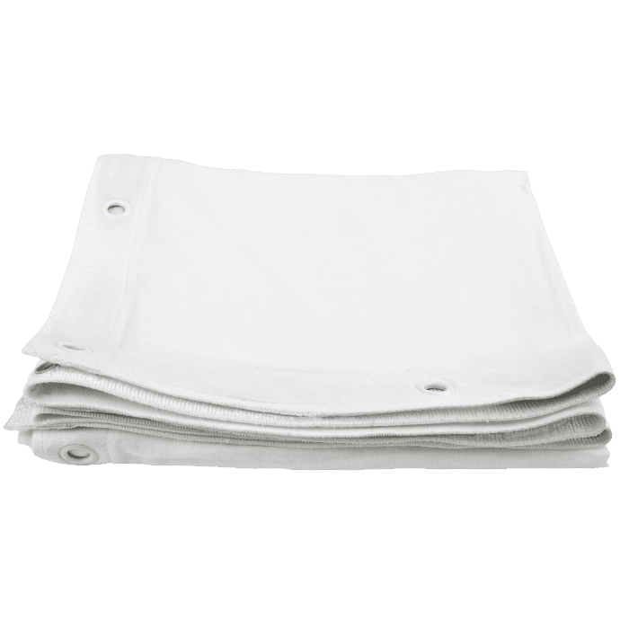Tela cuadrada Dekomolton 160 g/m² (De color blanco – 540 (anchura) x 540 (altura) cm – 88 gomas de atar) 89064