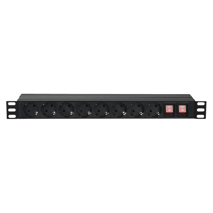 19″ 1U Main Power Strip 16 (Control delantero y trasero) 91231