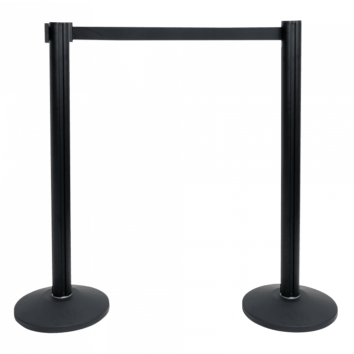2 m Adjustable Crowd Barrier PRO (Set, negro) E708903