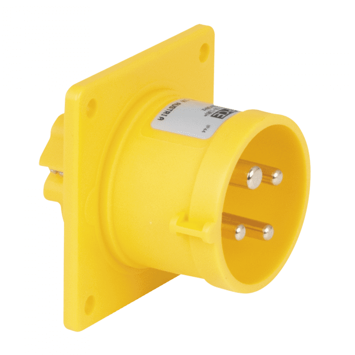 CEE 16 A/110 V 4P Socket – male – yellow (Amarillo – IP44) 91313