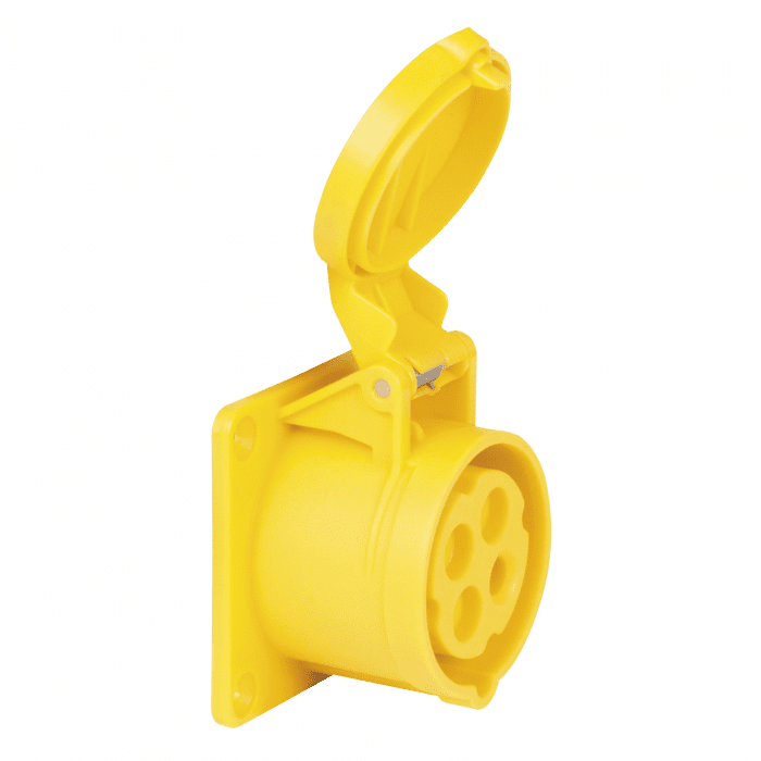 CEE 16 A/110 V 4P Socket – female – yellow (Amarillo – IP44) 91314