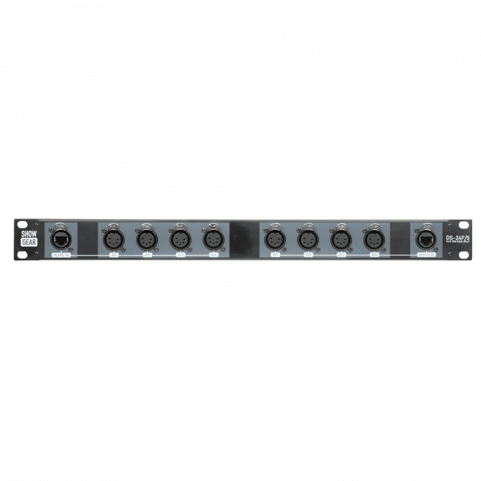 DS-24F/5 DMX Rack Split (Convertidor de 8x XLR hembra de 5 pines a 2x RJ45 hembra (4 universos por cable CAT)) 96031