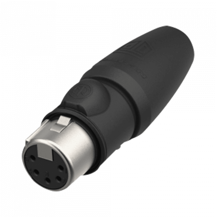 XLR 5P Connector – female TOP (Contactos de oro – carcasa de aluminio inoxidable) NC5FX1TOP