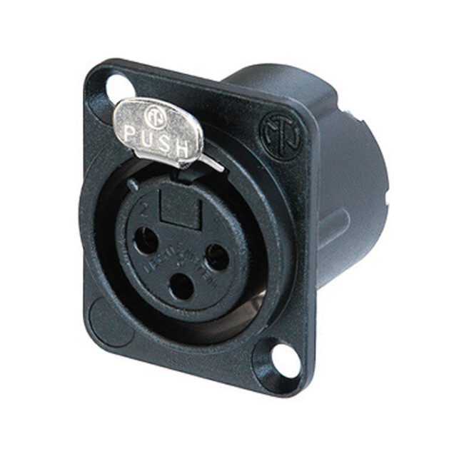 XLR 3P Chassis - female (Contactos de plata - carcasa de metal negra) NC3FDLXBAG