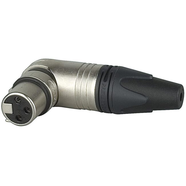 XLR 3P 90° Connector - female - Neutrik RX (Contactos de plata - carcasa de níquel) NC3FRX