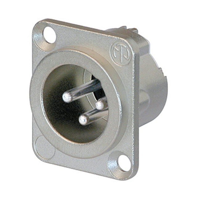 XLR 3P Chassis - male (Contactos de plata - carcasa de níquel) NC3MDLX
