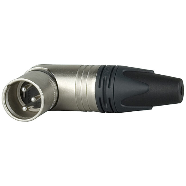 XLR 3P 90° Connector - male - Neutrik RX (Contactos de plata - carcasa de níquel) NC3MRX
