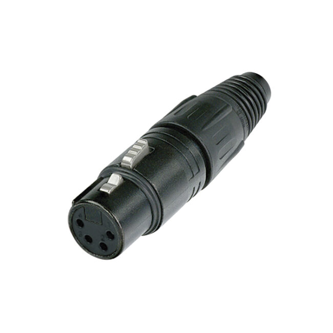 XLR 4P Connector - female (Carcasa negra con contactos plateados) NC4FX