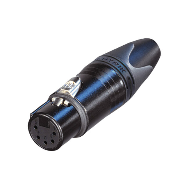 XLR 5P Connector - female - Neutrik XX (Contactos de plata - carcasa de níquel) NC5FXXBAG