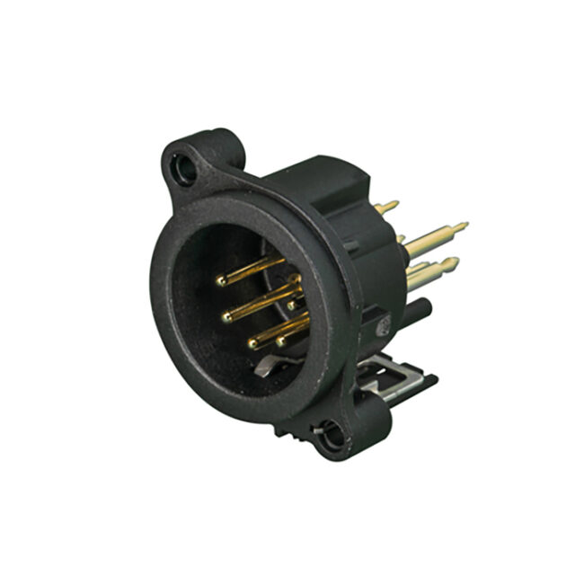 XLR 5P Receptacle - male (Montaje horizontal en placa de circuito impreso) NC5MAV