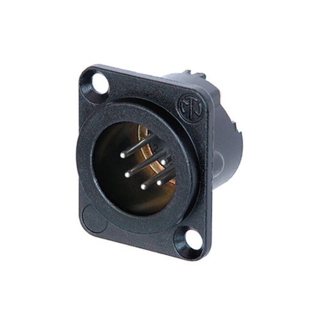 XLR 5P Chassis - male (Contactos de plata - carcasa de metal negra) NC5MDLXBAG