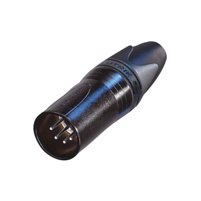 XLR 5P Connector - male - Neutrik XX (Contactos de plata - carcasa de níquel) NC5MXXBAG