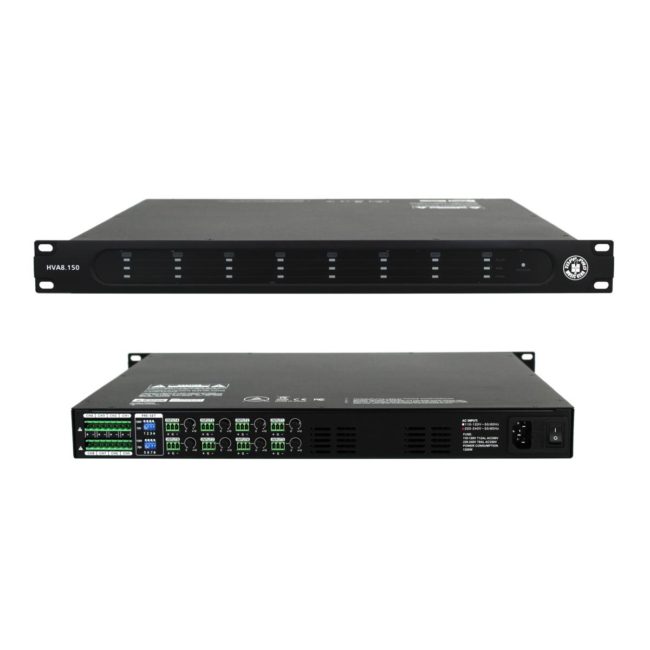 HVA8.150 (Amplificador de instalación de clase D de 8x135 W 100/70 voltios)