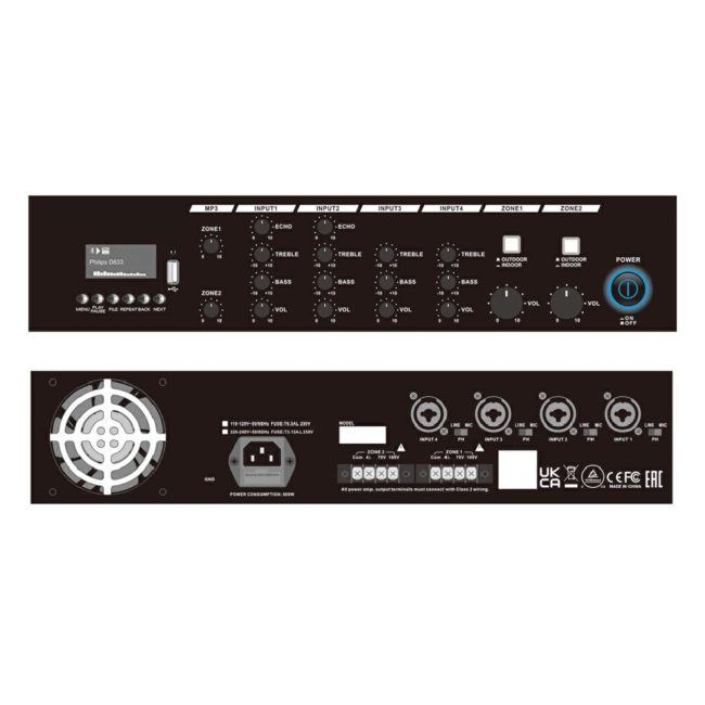 TPA-2500 (Mezclador amplificado de 2 zonas 4Ch)