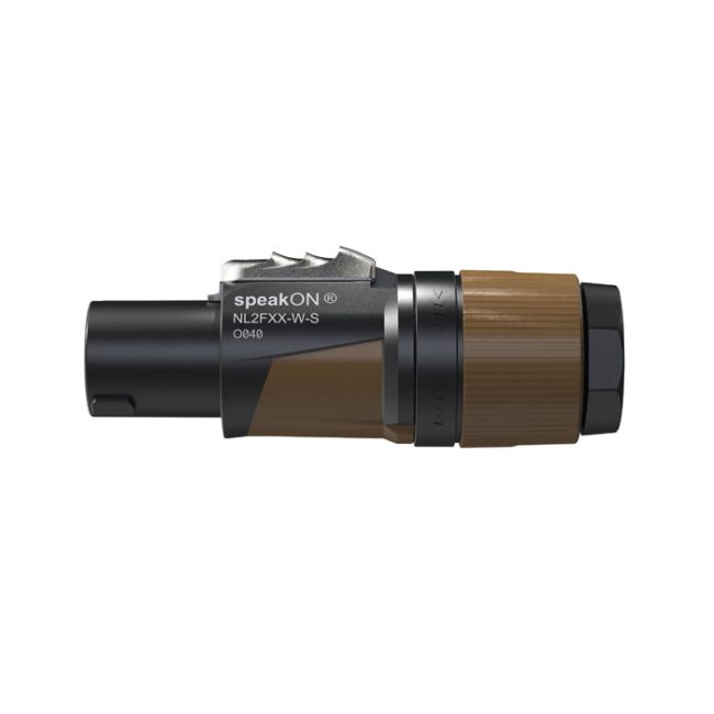 Conector de cable speakON de dos polos - S (Carcasa negra/marrón - Cables de diámetro pequeño) NL2FXXWS