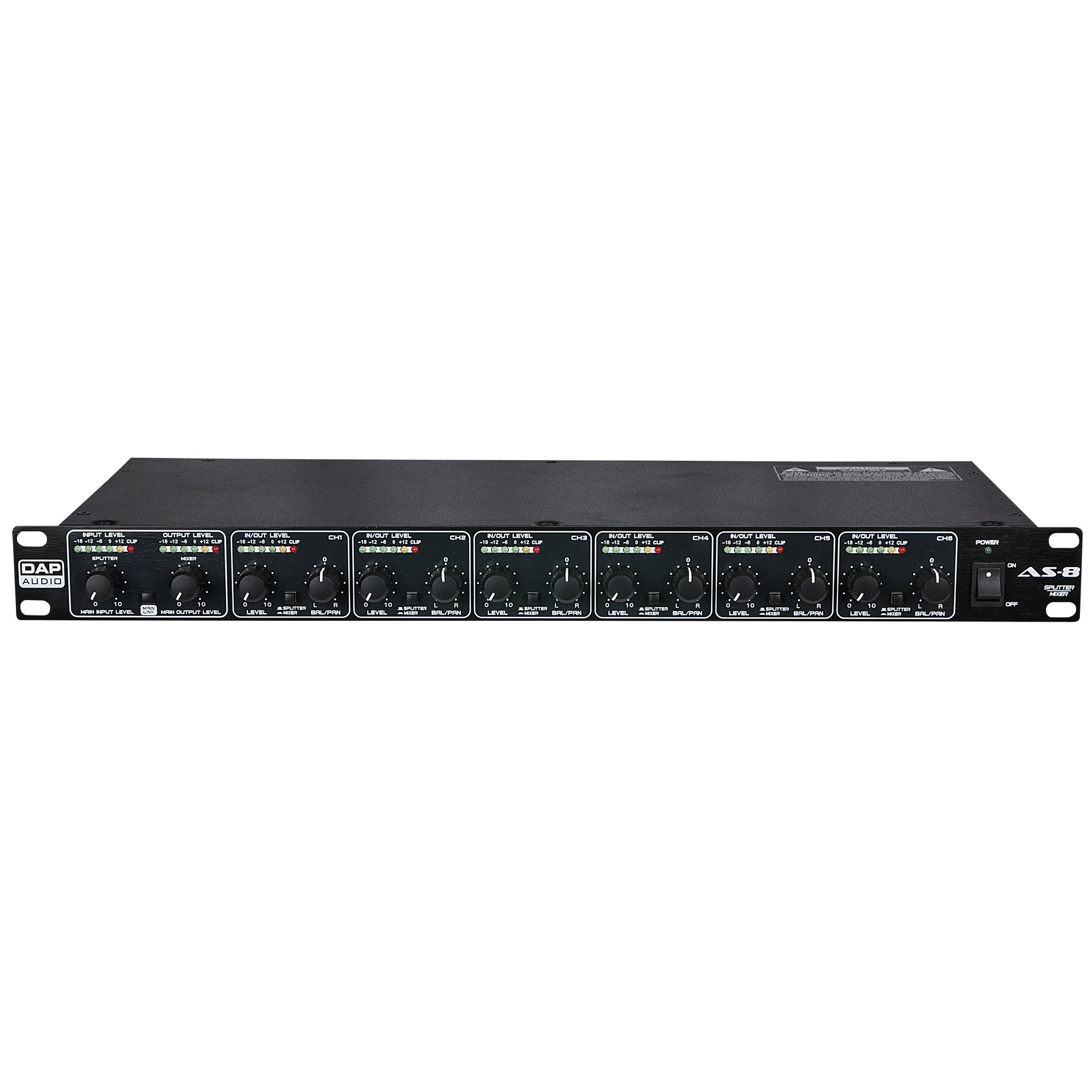 AS-8 (Mezclador/distribuidor de audio de 8 canales, 3 pines, conexión Jack/XLR) D1904