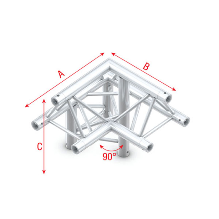Deco-22 Triangle truss – down left – apex up (ALM32 – 90° corner) DT22011